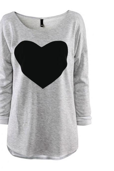 Heart Pattern Long Sleeve T-Shirt