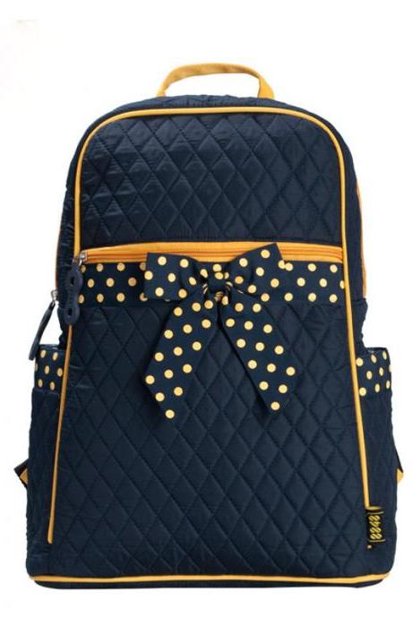 Nice Sweet Bow Dot Canvas Backpack