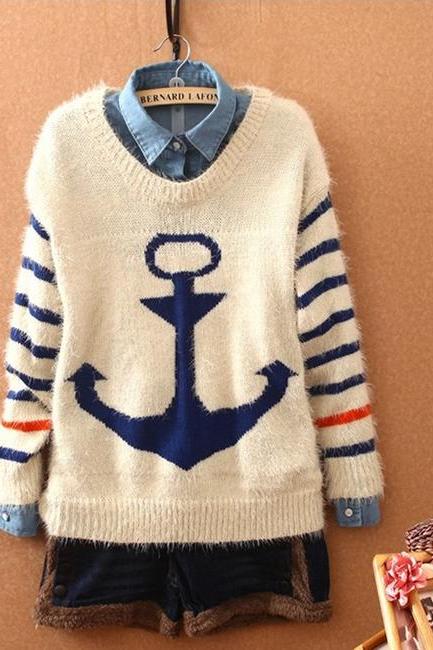 Cute Anchor Sweater For Women