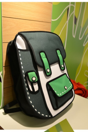The Most Cute green 3D Cartoon Backpack