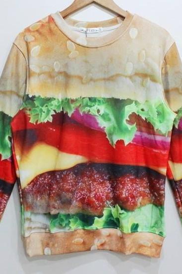 fashion Zero Fat Harajuku Cheese Burger Sweater
