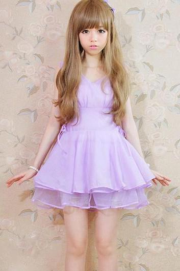  2014 Lavande Cute Lolita Chiffon Dress
