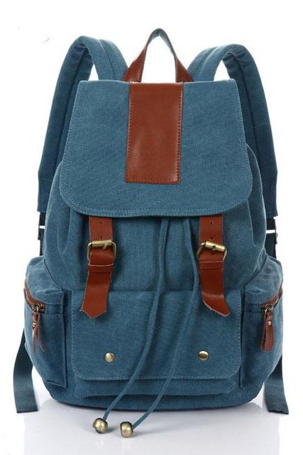 Fashion Vintage Nice Canvas With Leather Backpack