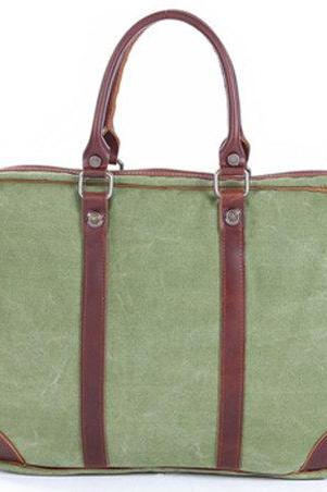 Coral Green Canvas Bag Canvas Messenger Bag Leisure Canvas Handbag Leather/canvas Crossbody Bags