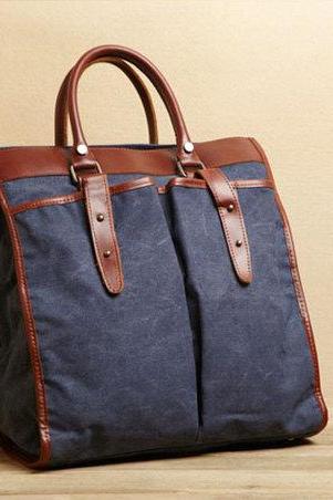 Blue Canvas Handbag Canvas Messenger Bag Canvas Bags Canvas Cross-body Bag