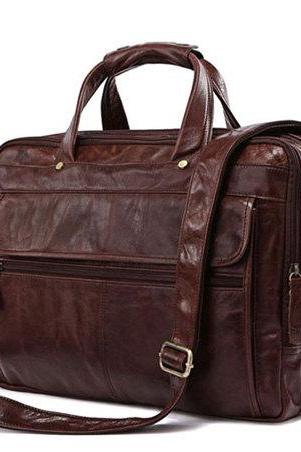 Genuine Cow Leather Men&amp;amp;#039;s Briefcase,leather Handbag,handmade Leather Messenger Bag