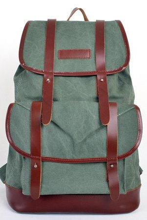 Coral-Green Canvas Backpack Canvas Backpacks Canvas Bags Canvas Double Shoulder Bag