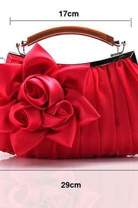 Red Shoulder Bag Clutch for Bridesmaids Evening Purses