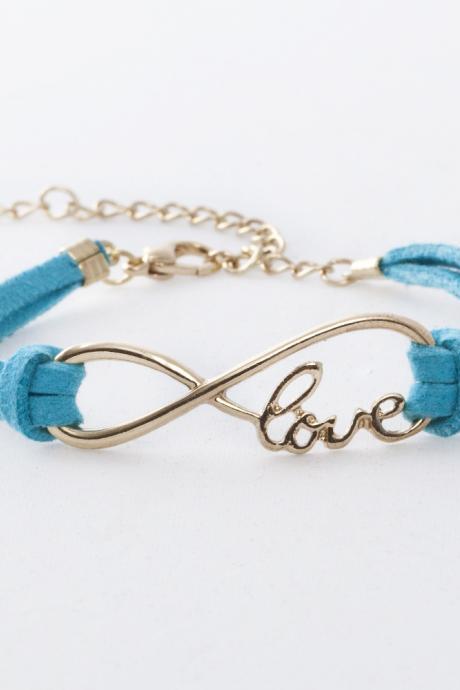 Infinity Love Charm Friendship Bracelet In Blue