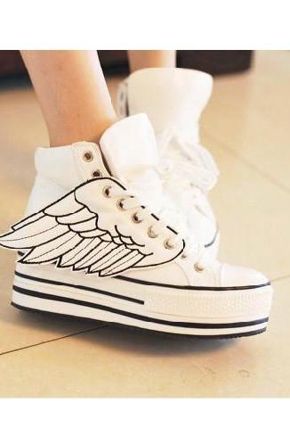 Wing White Platform Shoes