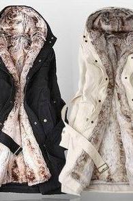 Fashion Faux Fur Lined Coat