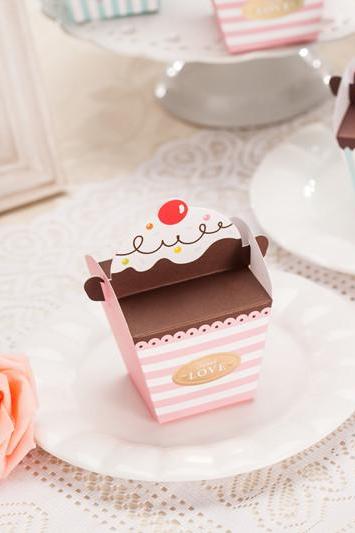 DIY Cupcake / ice-cream favor wedding box // Wedding Favor Box // Packaging box 