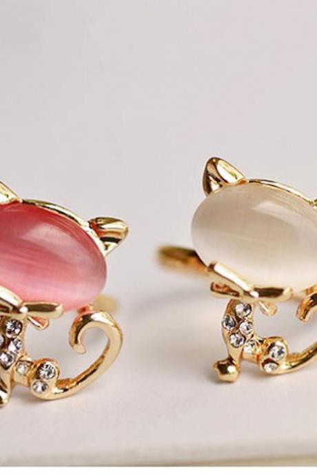 opal ring cute Kitties opening ring, adjustable ring ,red Ring, white Ring