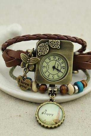 Vintage Handmade Bracelet watch custom name custom photo bracelet