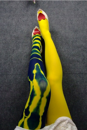 Asymmetric Personalized Candy Colored Tie-Dyed Tights