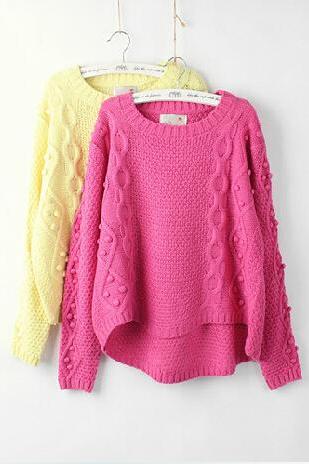 Loose Long-sleeved Knit Sweater #uy102219