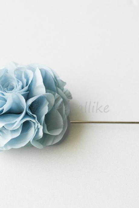 Wrinkled Fabric flower Men's Boutonniere / Buttonhole for wedding,Lapel pin,tie pin