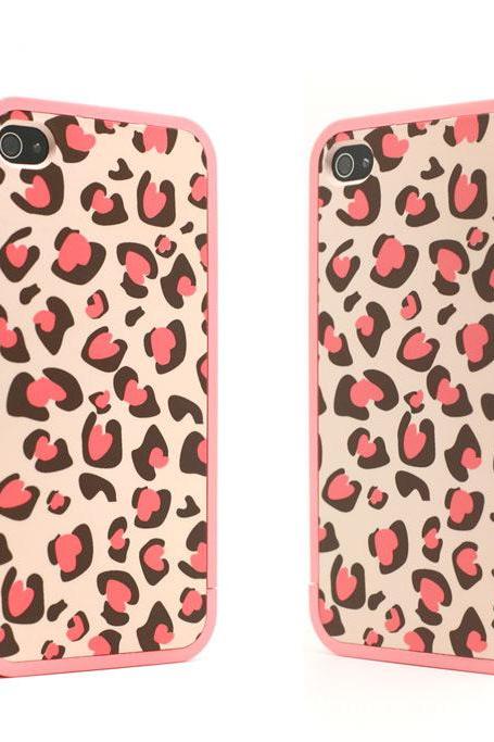 Nice Pink Leopard Print Hard Cover Case For Iphone 4/4s