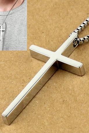 Titanium steel Cross Necklace man necklace jewelry