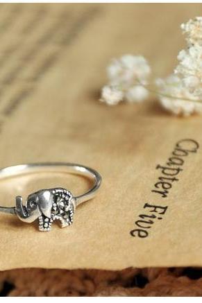 Tiny 925 Silver Elephant Ring,us Size 5-8