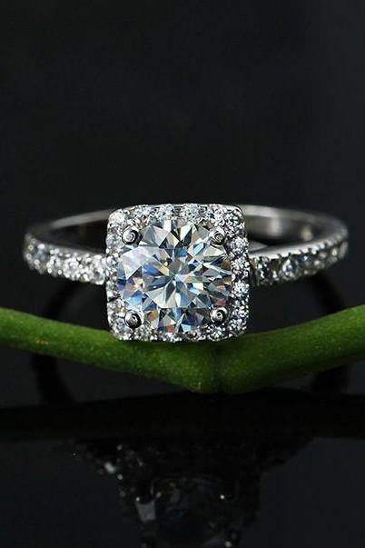 Matching Ring-platinum H&amp;amp;amp;a 1 Ct Diamond Promise Ring - Wedding Ring - Promise Ring - Personalized Ring - Halo Engagement Ring