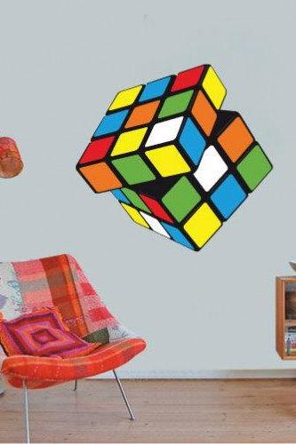 Rubik Cube Wall Decal Art Print for Teens Home Decor