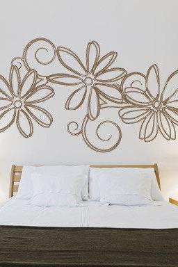 Floral Outline Sticker Nature Wall Decal for Housewares
