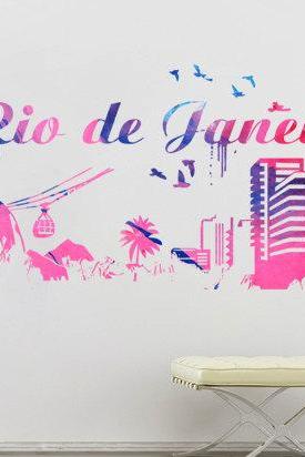Rio De Janeiro Brazil Watercolor Decal For Housewares