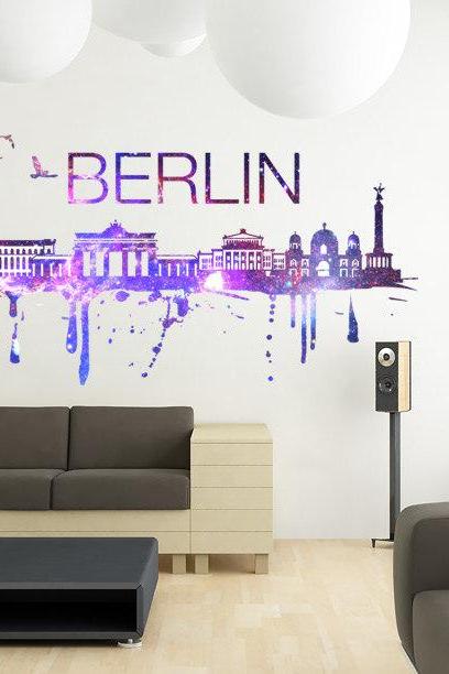 Berlin Skyline Cosmic City Decal All Modern Design Art Print Sticker