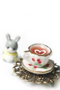 infinity cute mini cherry small cup ceramic tea ring can be adjusted