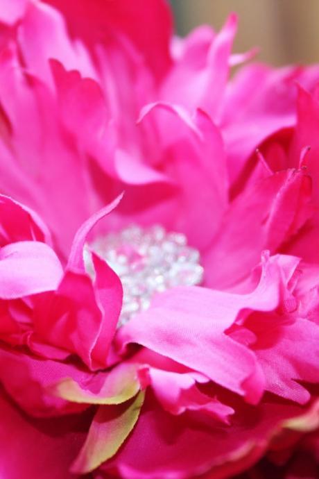 Pink peony hair clip, bridesmaid hair clip, wedding flower