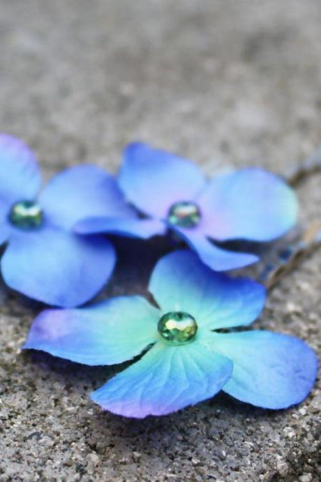 Hydrangea Hair Clip, Blue Hydrangea Clip, Flower Hair Clip