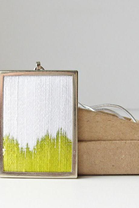 Chartreuse Necklace Hand Dyed Silk