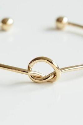 Heart knot bangle bracelet,B349R