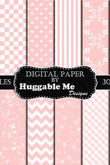 Digital Download Light Pink Pattern Paper for Wedding, Scrapbook, Backgrounds, Cards 12x12 - HMD00099