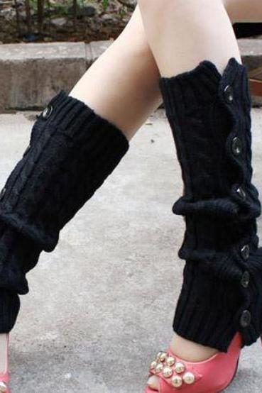 Free Shipping Black Leg Warmers-Black Knitted leg Warmers-Winter Body Accessories for Women