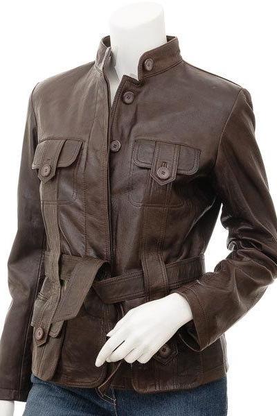 Custom Made Womens Brown Leather Jacket