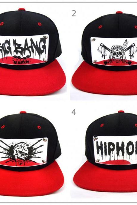 HOT Acrylic Silver mirror HipHop graffiti design caps / Spike Studs snapback Hat/ bigbang rap hat / chief cap can custom