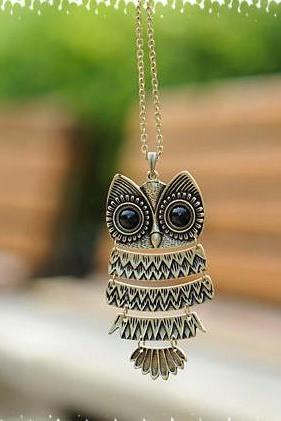 Cute Vintage Owl Necklace