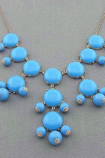 Handmade Bubble Necklace - Bib Necklace Candy fluorescence Gemstone Beads necklace