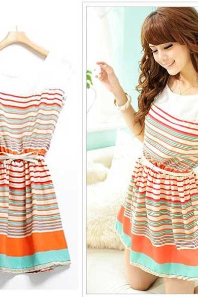 Colorful Stripes Mini Dress