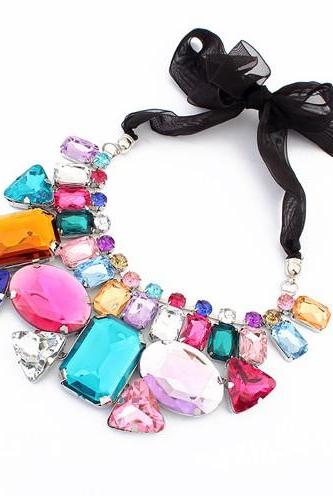Candy color necklace jewelry necklace geometric choker short necklace