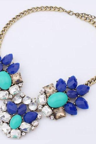 invintage Luxury Crystal Acrylic Gem Collar Chokers large jewel Necklace Chrismas Gift Jewelry