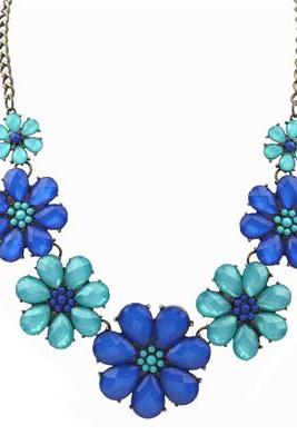exaggerated Bohemia rhinestone flower Choker Jewelry short necklace