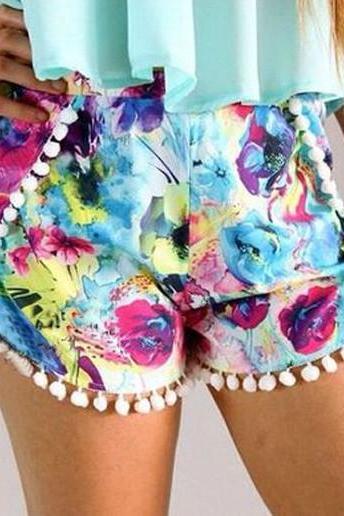Floral Leisure Shorts Beach Pants My0147fy