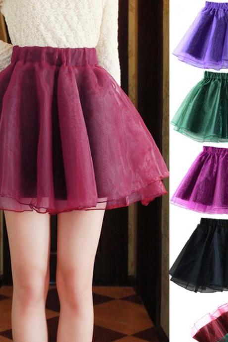 High waist organza skirts