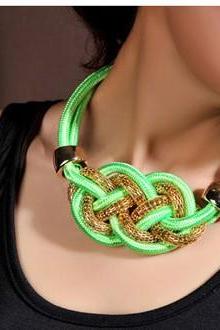 2014 New Fashion fashion punk metal fluorescent choker handmade weaving short necklace