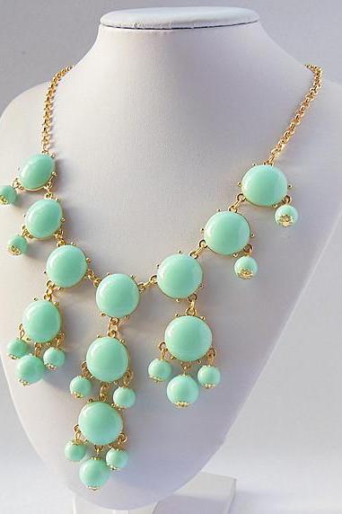 Handmade Bubble Necklace - Bib Necklace Candy fluorescence Gemstone Beads necklace free shipping