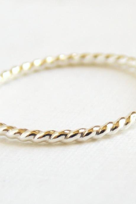 Sterling Silver Twist Ring - sterling silver ring, dainty ring, simple ring, stacking ring, skinny ring, silver ring, small ring