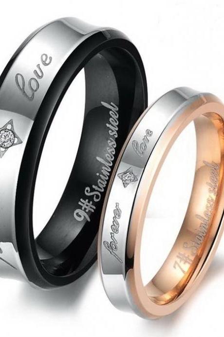 His &amp;amp;amp; Her Eternity Couple Ring Band Set - Promise Ring - Anniversary Ring - Friendship Ring (available From Sizes 5 - 10)